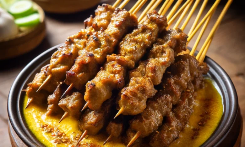 Sate Klathak dari Yogyakarta yang disajikan dengan kuah gurih