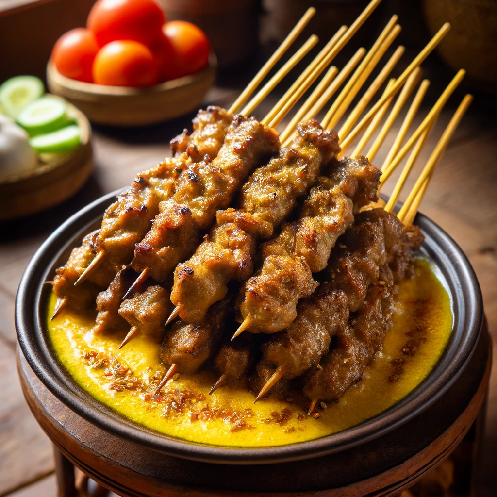 Sate Klathak dari Yogyakarta yang disajikan dengan kuah gurih