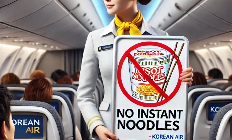 No Instant Noodles' inside an airplane cabin