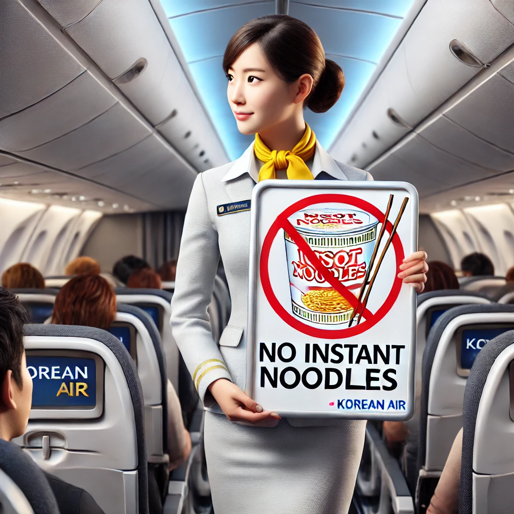 No Instant Noodles' inside an airplane cabin